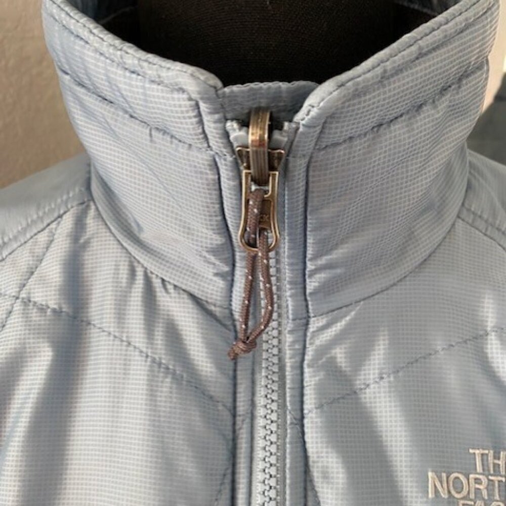 NORTH FACE Quilted Puffer Jacket Coat Light Blue Small - Picture 10 of 16